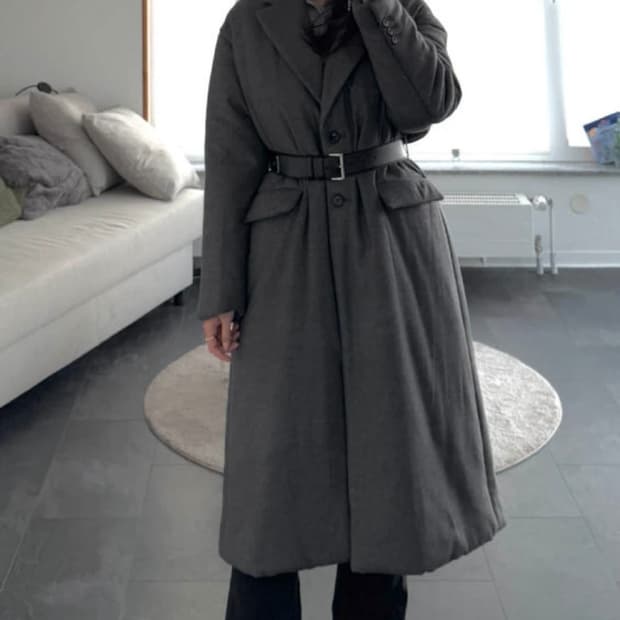 프라다 벨티드 캐시미어 패딩 코트