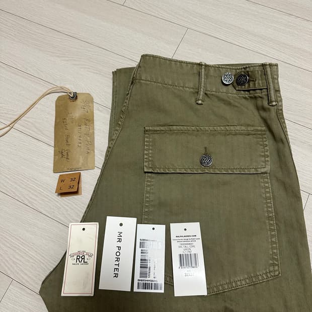 더블알엘 rrl 헤링본 퍼티그 팬츠 새상품 사이즈 32x32 팝니다