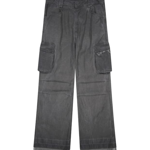 [M] Xlim ep8 03 trousers 데님카고팬츠 블랙 엑슬림