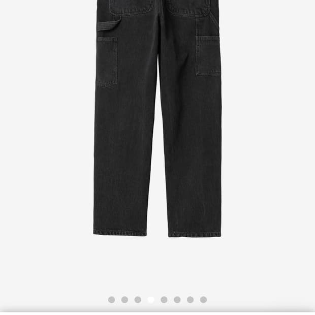 칼하트 더블니 팬츠 스미스 블랙 스톤 워시드