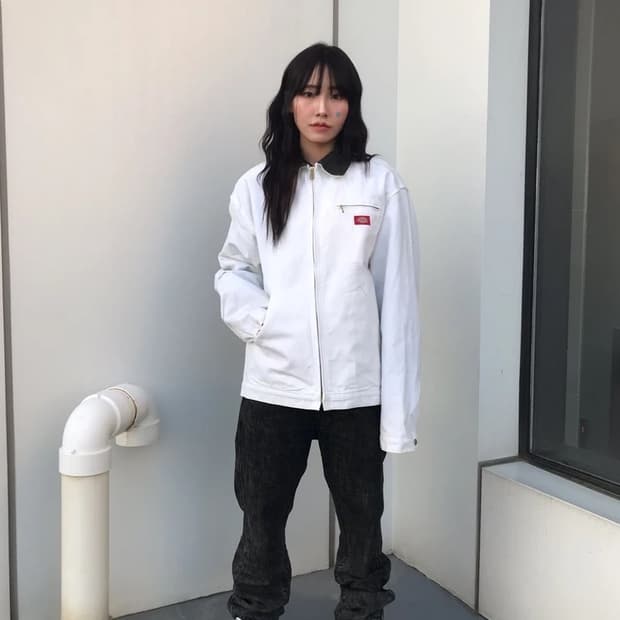Dickies White Canvas Work Jacket