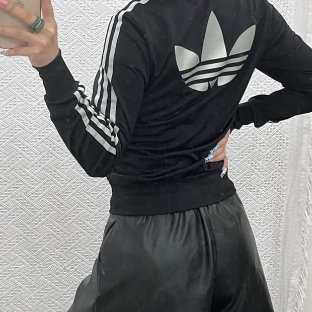 아디다스 파이어버드 빈티지 메탈 딱붙핏 져지 집업 90 C12992