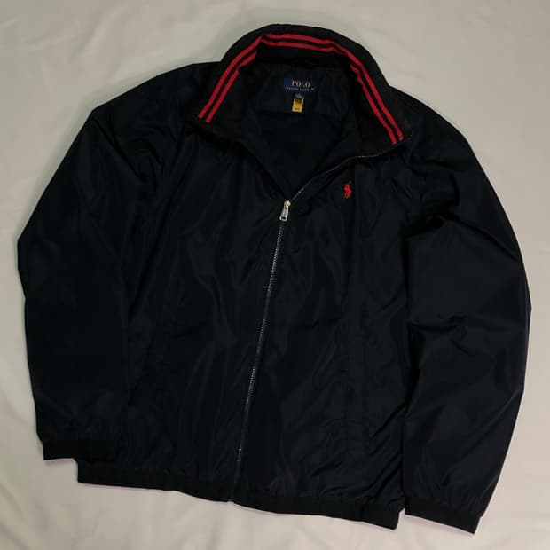 폴로 랄프로렌 히든후드 블루종 자켓