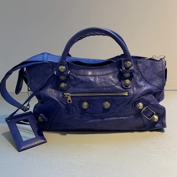 발렌시아가 모터백 라지  블루