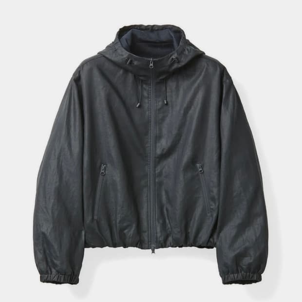 쿠어 코팅 린넨 후디드 점퍼 다크네이비 L