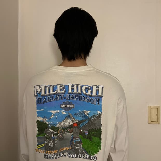 90 할리데이비슨 MILE HIGH 롱슬리브 XL 화이트