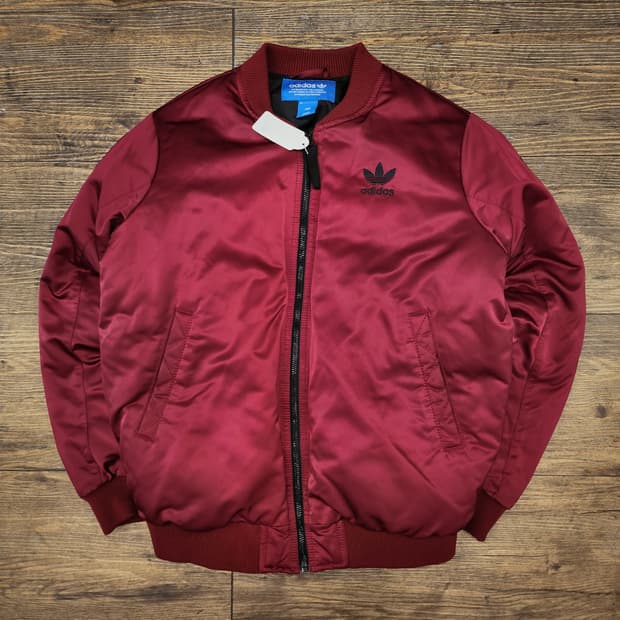 아디다스 버건디 봄버 MA-1 XS
