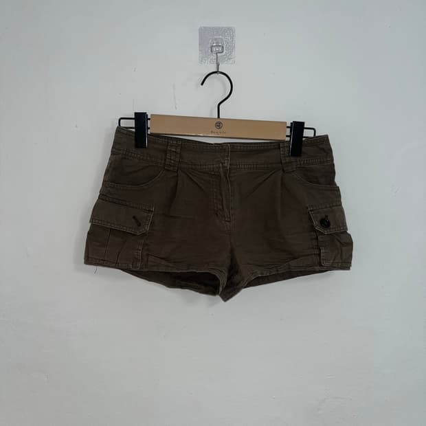 브라운 그런지 카고 숏팬츠