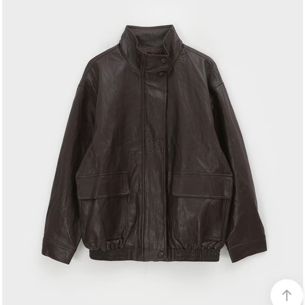 블랙업 돌크 빈티지 하이넥 하프 레더자켓 브라운