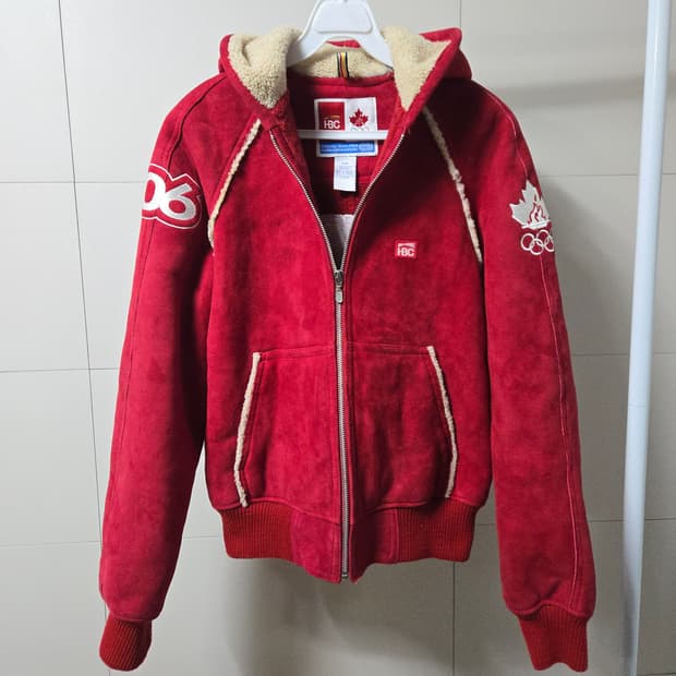케나다 동계 올림픽 무스탕 후드 집업 55~66