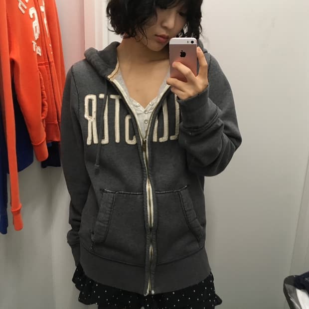 홀리스터 후드집업 그레이