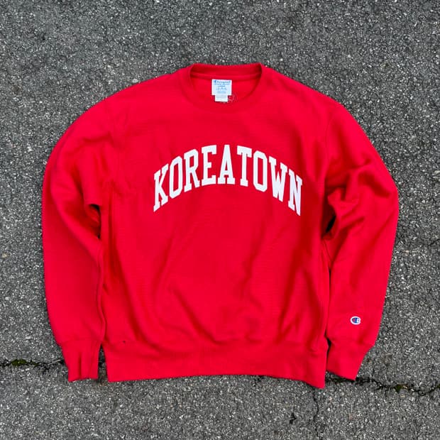 00s 챔피온 리버스위브 코리아타운 스웻셔츠