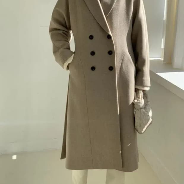 R2W 에스메랄다 더블 코트 - 블랙