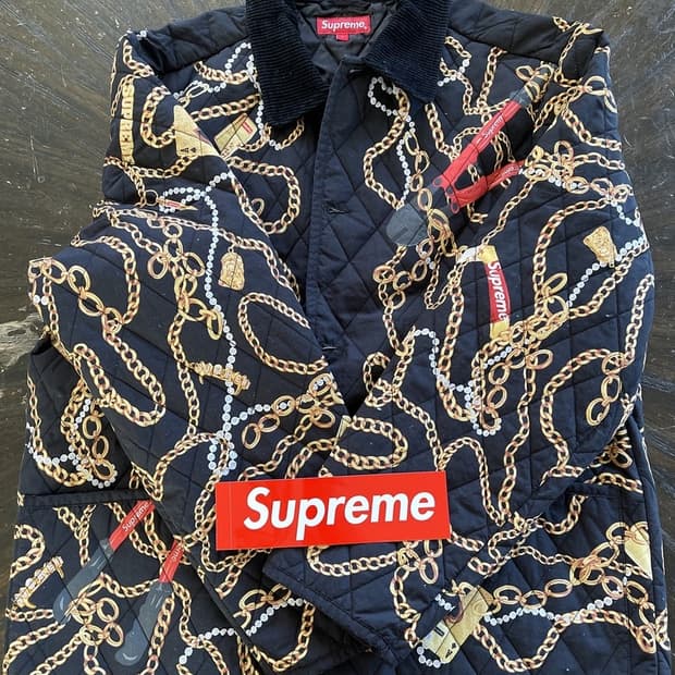 [정품] 슈프림 바로크 패턴 봄버 자켓 Xl 블랙