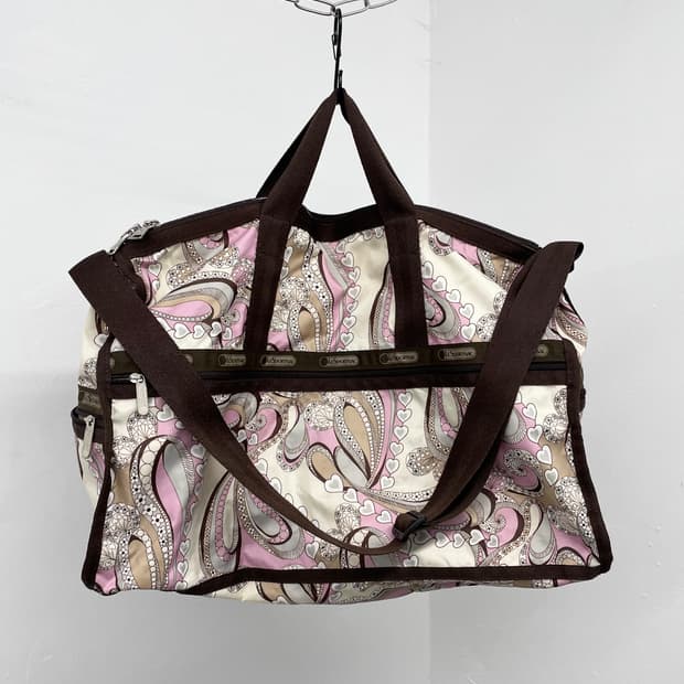레스포삭 딸기초코 페이즐리 2way 보스턴백