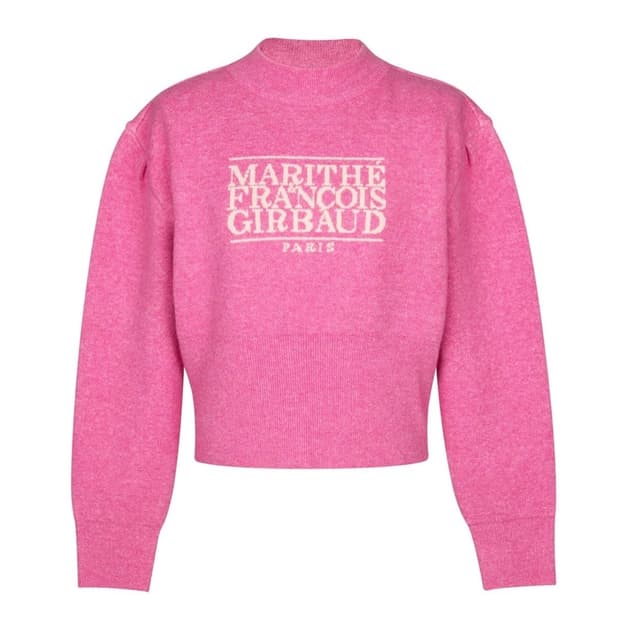 마리떼 프랑소와저버 크롭 니트 핑크