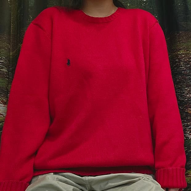 폴로 랄프로렌 레드 니트