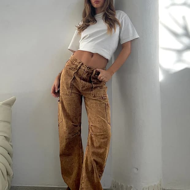 LIONESS miami vice jeans tan wash (xs)