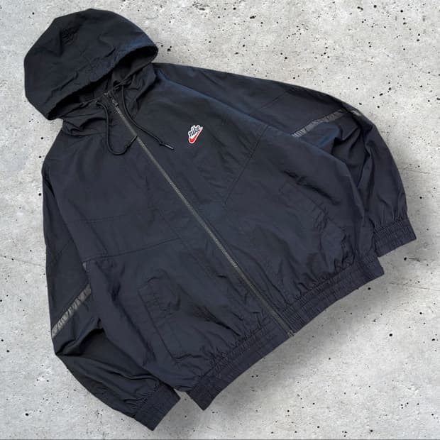 [L] 나이키 스카치 블랙 바람막이 후드 집업 B443