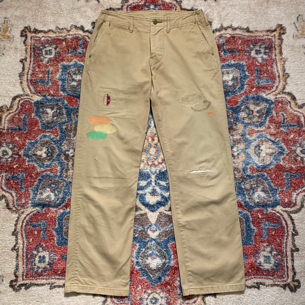 브루나보인 패치워크 자수 치노팬츠