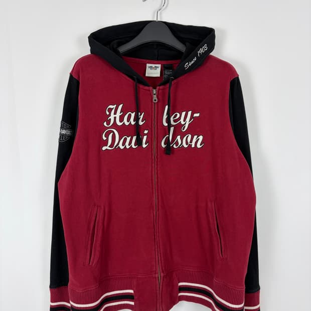 a108) 할리데이비슨 빅로고 후드집업
