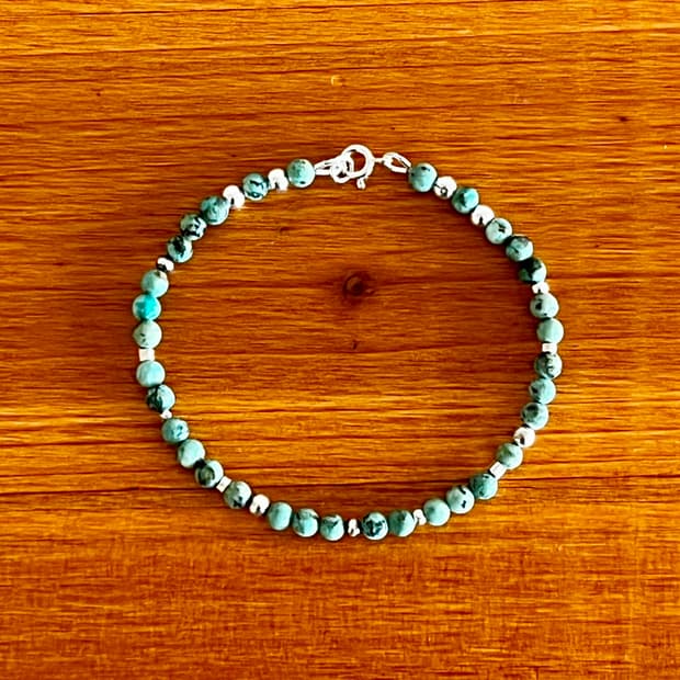 실버 비즈 터키석 팔찌 인디언주얼리 네이티브아메리칸