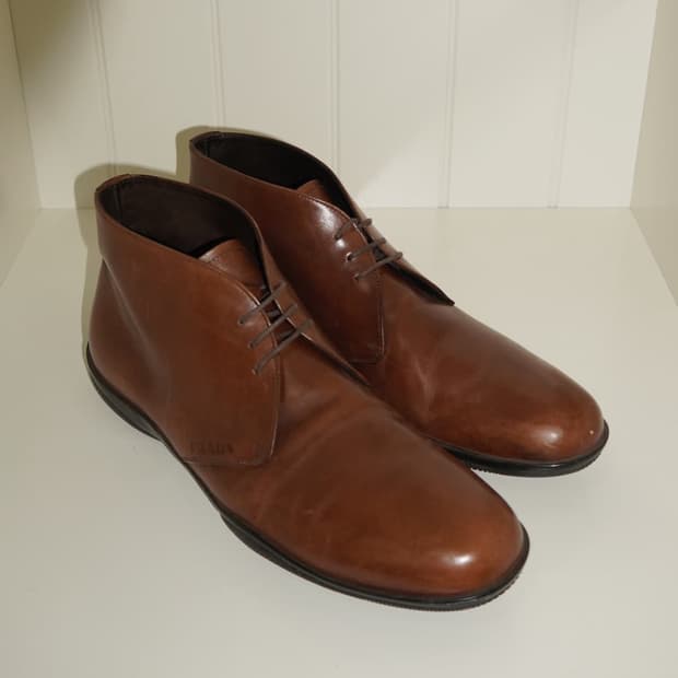 프라다 브라운 레이스업 부츠 280