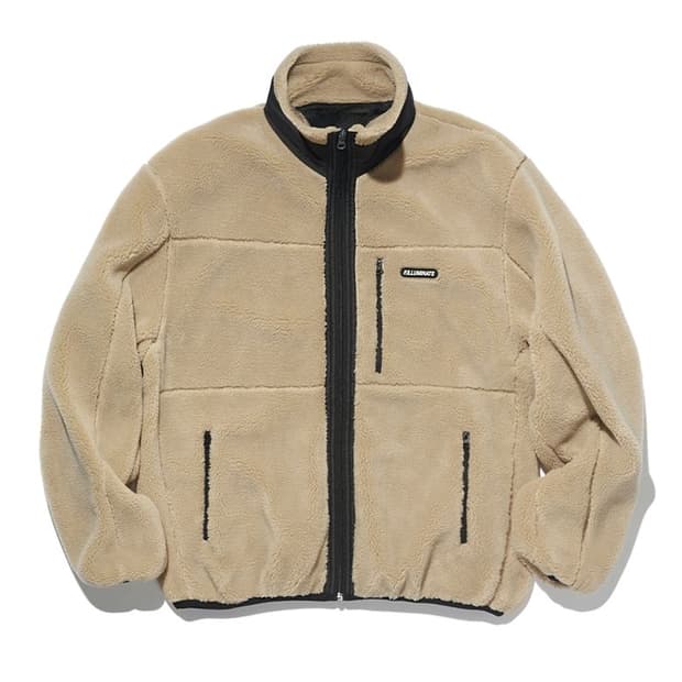 (필루미네이트) 쓰레드 라인 플리스 집업 자켓 베이지