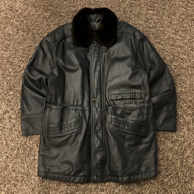 타운젠트 빈티지 양가죽 레더 코트 가죽 자켓