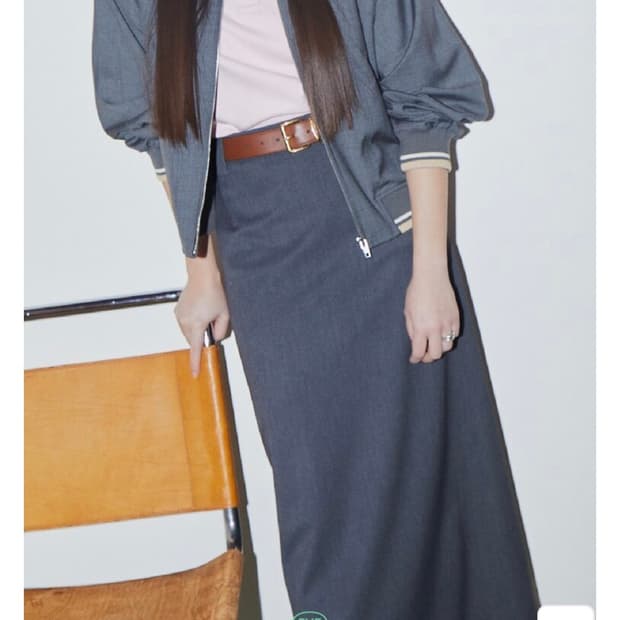 (새상품)디애퍼처 스커트 H Line Long Skirt - Ash