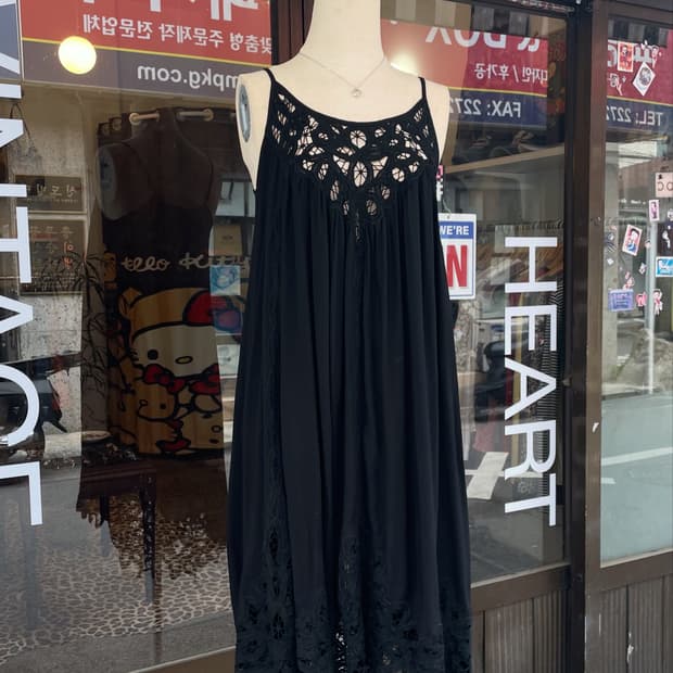 블랙 크로셰 슬립원피스 [무배]