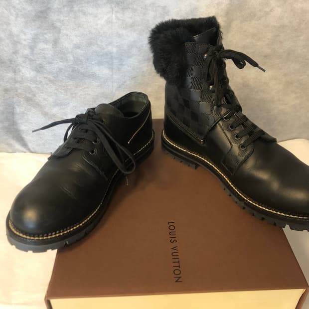 루이비통 다미에 2WAY 퍼 부츠