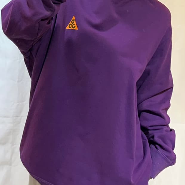 나이키 acg 로고 퍼플 후드티