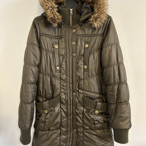 빈티지 JPN 하이브리드 퍼후드 롱 점퍼