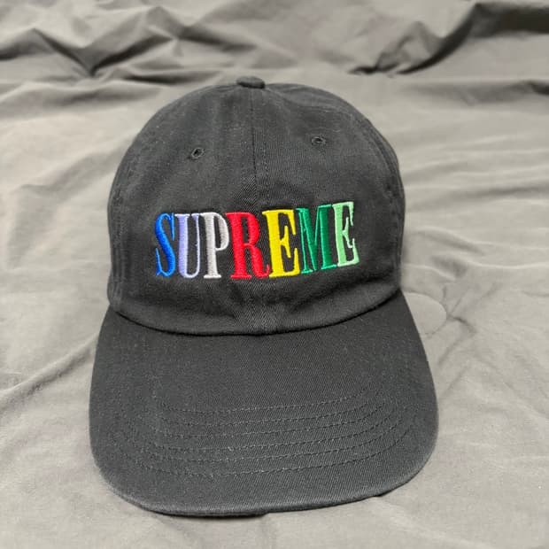 슈프림 멀티 컬러 로고 워시드 볼캡