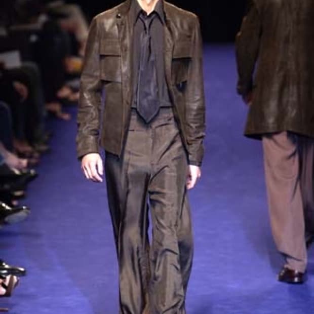 이브생로랑 by tom ford 02ss 레더 필드 자켓