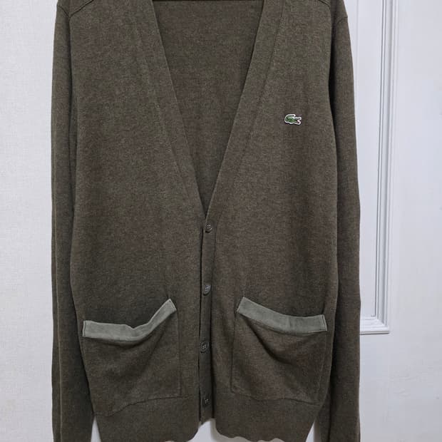 라코스테 남성용 코튼 캐시미어 혼방 가디건 100