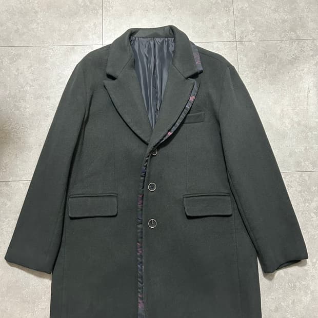 까이에 다크카키 울 싱글 코트   115 size  