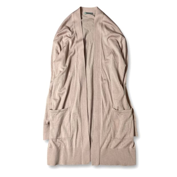 JPN 연핑크 투포켓 니트 긴팔 가디건