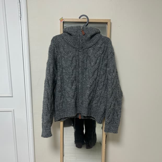 울 니트집업(투웨이)