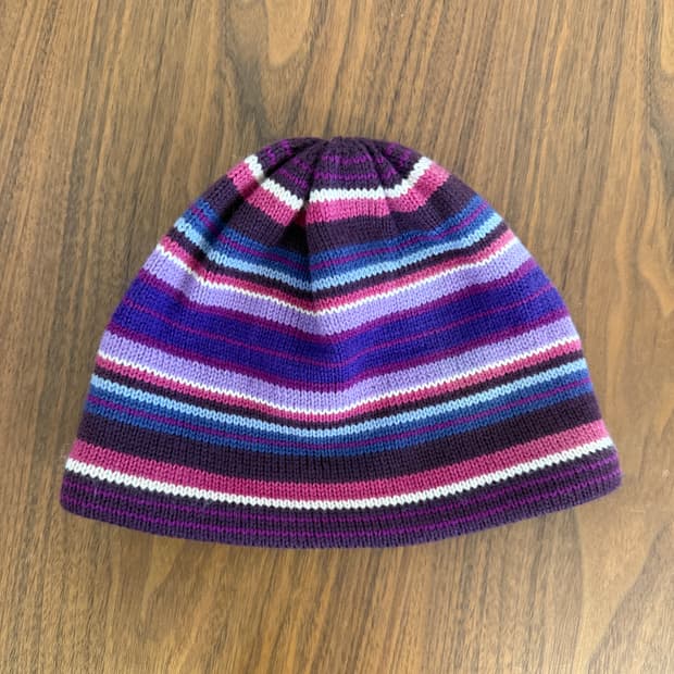 터틀 퍼 빈티지 스트라이프 비니