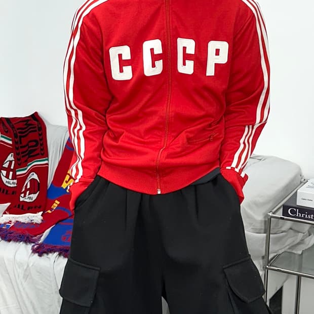 아디다스 cccp 레드 구소련 트랙탑 져지 M