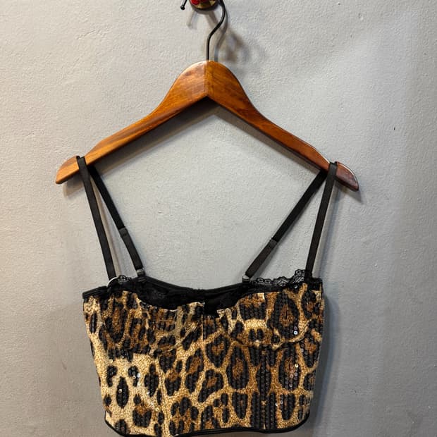 Vintage Sleeveless 호피 슬리브리스