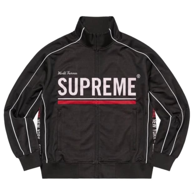 [L]슈프림 월드 페이머스 자카드 트랙 자켓 블랙 - 22FW