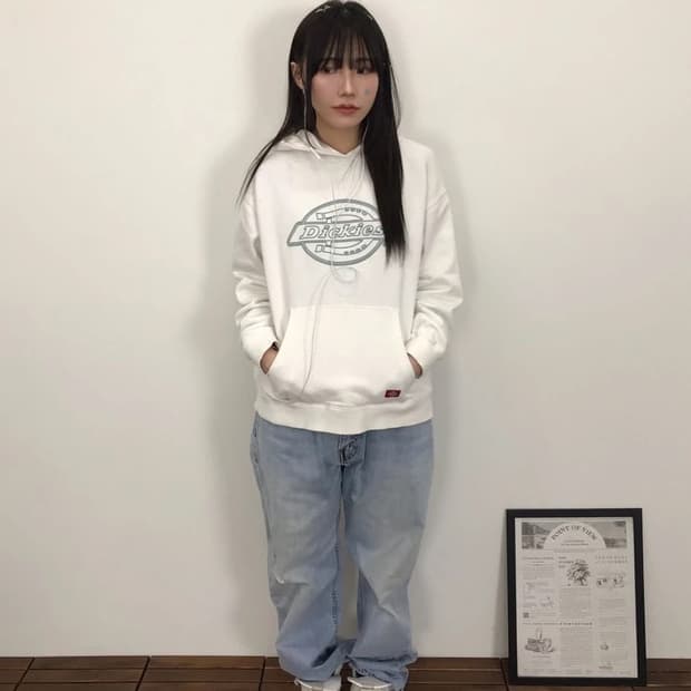 Dickies Logo Hoodie Ivory