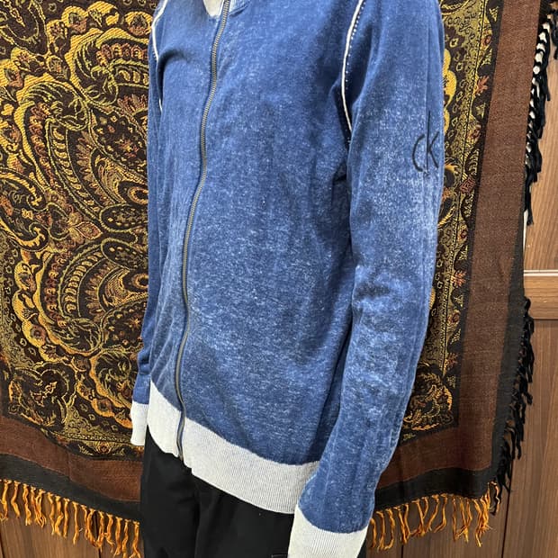 캘빈클라인 진스 워시드블루 니트 집업