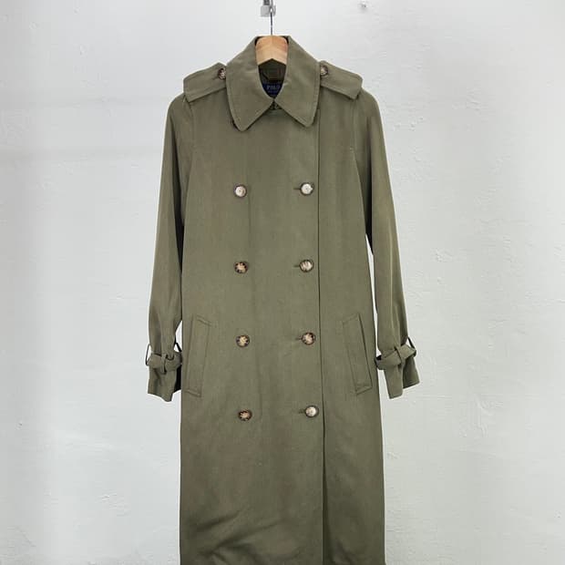 폴로 랄프로렌 올리브 그린 헤리티지 트렌치 코트
