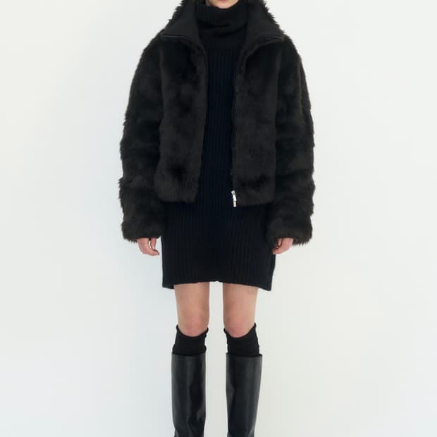트리밍버드 High-neck Zip-up Fur Jacket