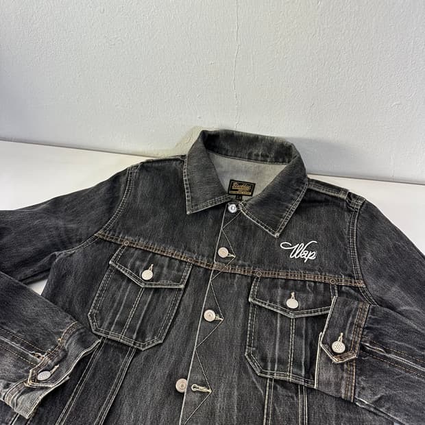 M 95 디아프바인 그레이워시드 워크웨어 데님 트러커자켓