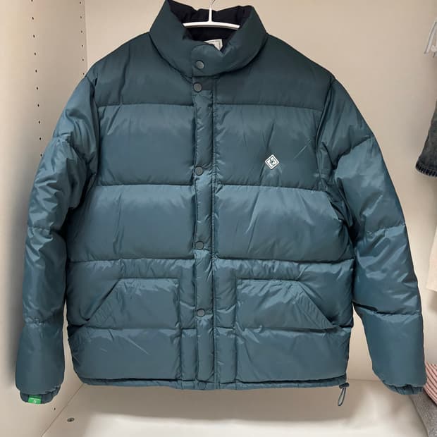 nocontent 노컨텐츠 패딩 스냅 다운 패딩 다크그린 나일론